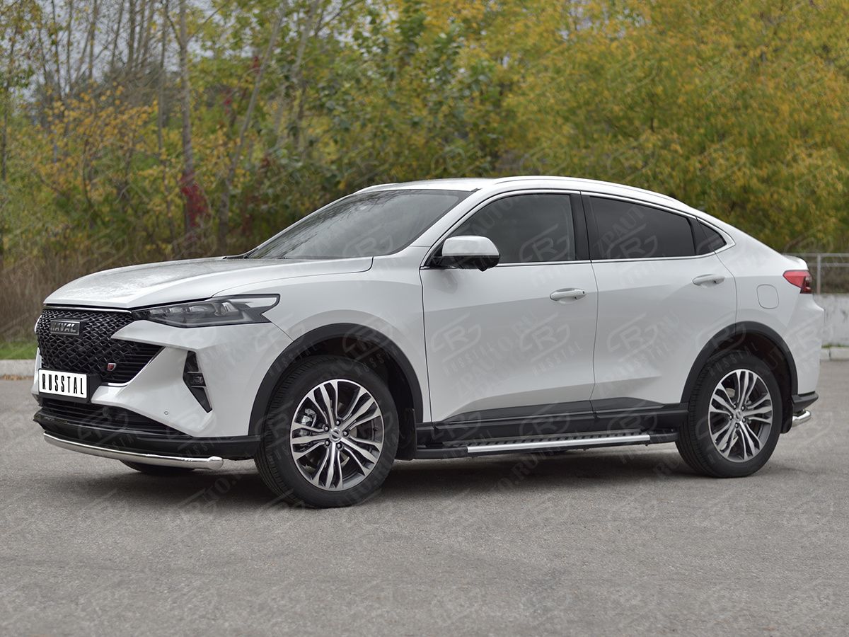 HAVAL F7X 4WD 2022- Защита переднего бампера d57 секции HF7XZ-004002