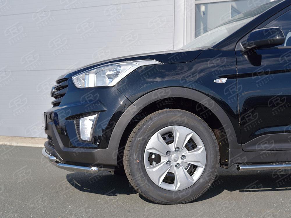 Защита переднего бампера d42/42 для Hyundai Creta 2016, Slitkoff HCRZ-002416