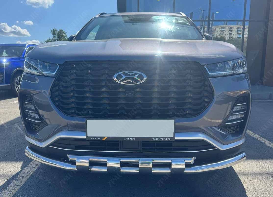 Защита переднего бампера двойная с перемычками для автомобиля XCITE X-Cross 7 2024 арт. XCX-CR.7.24.75