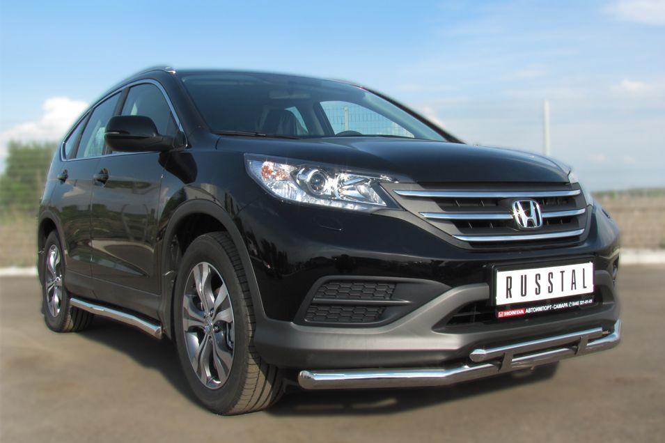 Защита переднего бампера d57/42 для Honda CR-V 2013, Slitkoff HVZ-001337