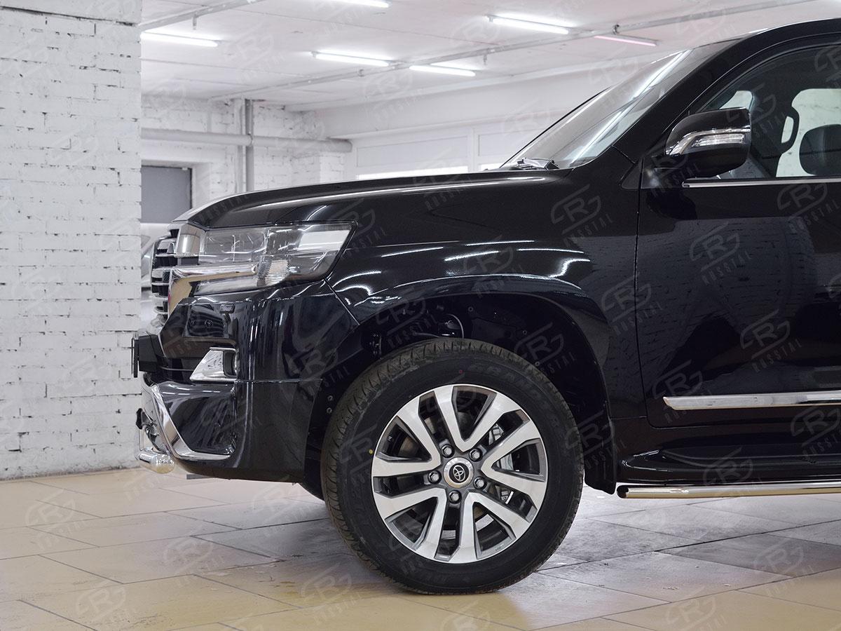 Защита переднего бампера d57 с надписью Toyota LC 200 Executive 2016 , Slitkoff TLCZ-002553