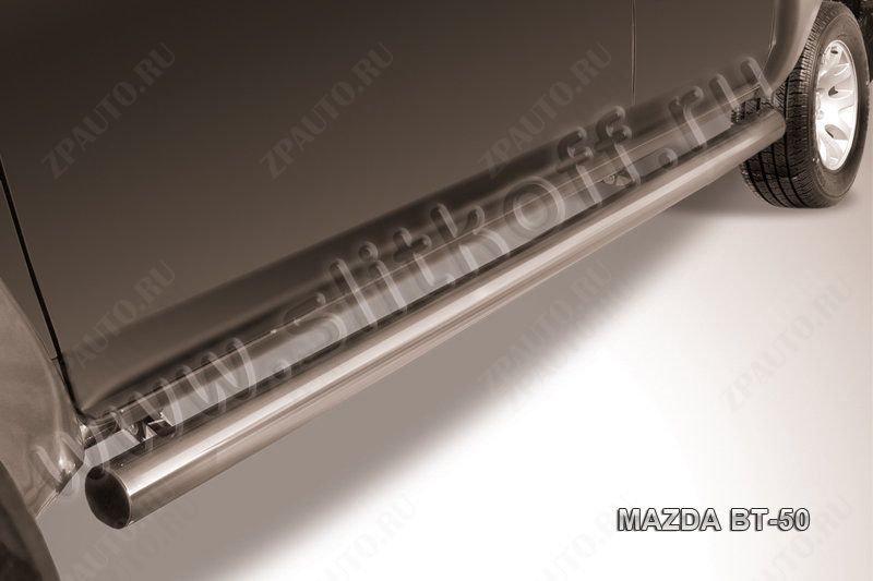 Защита порогов d76 труба Mazda BT-50 (2006-2011) Black Edition, Slitkoff, арт. MZB012BE