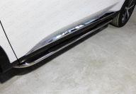 Пороги овальные гнутые с накладкой 75х42 мм для автомобиля HAVAL F7 2019- (1,5 л., 4WD) TCC Тюнинг арт. HAVF719-26