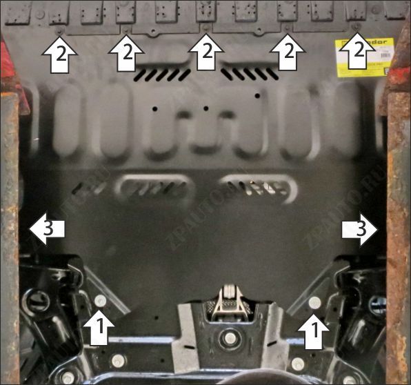 Защита стальная Мотодор (Двигатель, Коробка переключения передач), 2 мм,  для Changan UNI-V  2021- арт. 77208