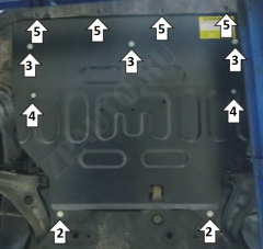 Защита стальная Мотодор (Двигатель, Коробка переключения передач), 2 мм, сталь для CHERYEXEED VX 2021- арт. 79005