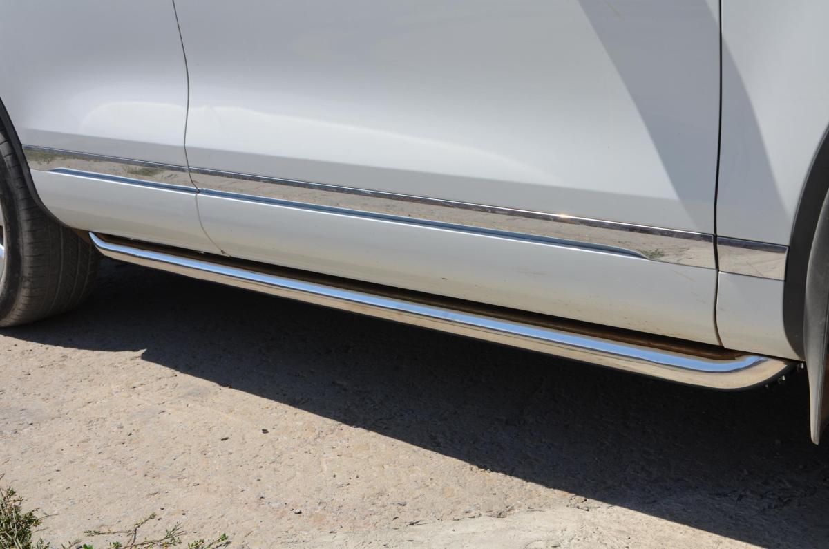 Защита штатного порога труба d60 для Volkswagen Touareg 2006, VWTR.07.32, Россия