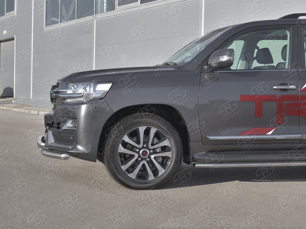 Защита переднего бампера d57 дуга-d57 уголки+клыки для автомобиля Toyota Land Cruiser 200 TRD 2019 арт. TLCZ-003331, Slitkoff