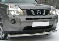 Защита переднего бампера d63 (5 секций) для Nissan X-Trail 2007-2010, Руссталь NXZ-000092