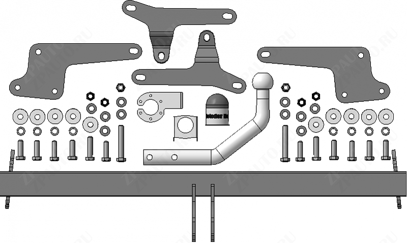 Фаркоп Toyota RAV 4 2019-, тип шара A , Motodor, арт.92526-A