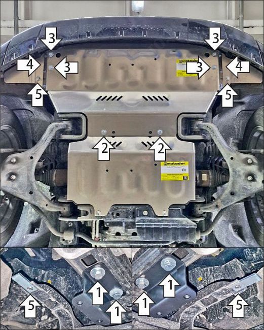Защита алюминиевая Мотодор (Радиатор), 5 мм,  Ford Expedition  2024-2026 арт. 30716