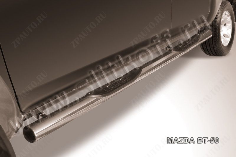 Защита порогов порогов d76 с проступями Mazda BT-50 (2006-2011) , Slitkoff, арт. MZB011