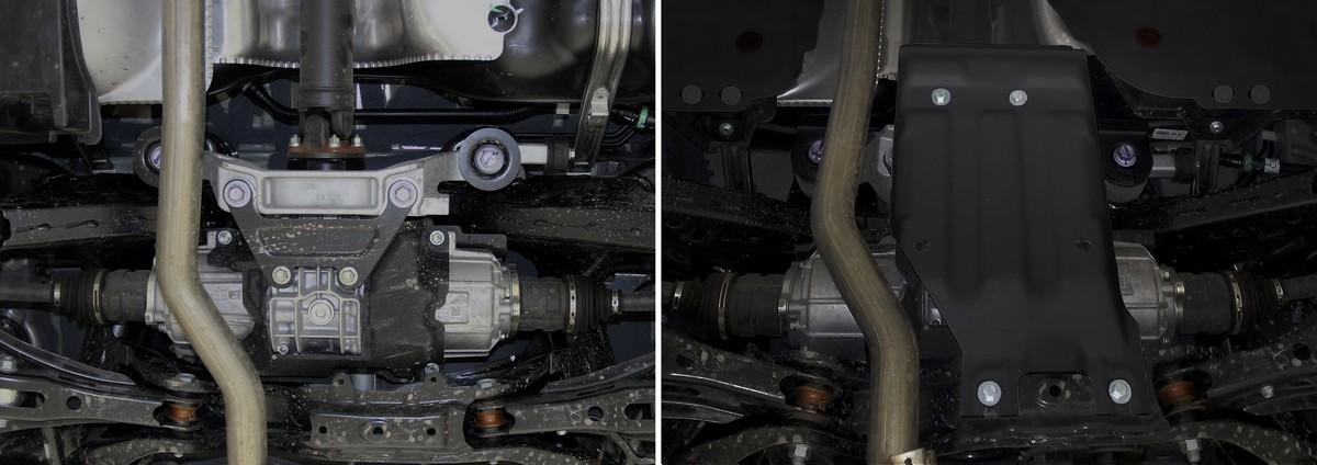 Защита редуктора АвтоБроня для Toyota RAV4 XA50 (V - 2.0; 2.5) 4WD 2019-н.в., штампованная, сталь 1.5 мм, с крепежом, 111.09536.1