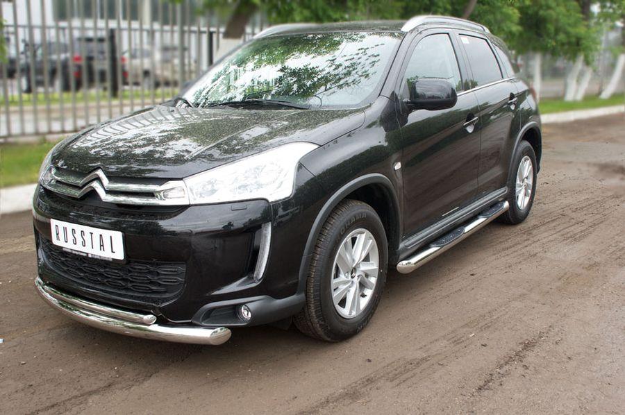 Защита переднего бампера d76/42 для Citroen C4 Aircross 2012, Slitkoff C4Z-000553