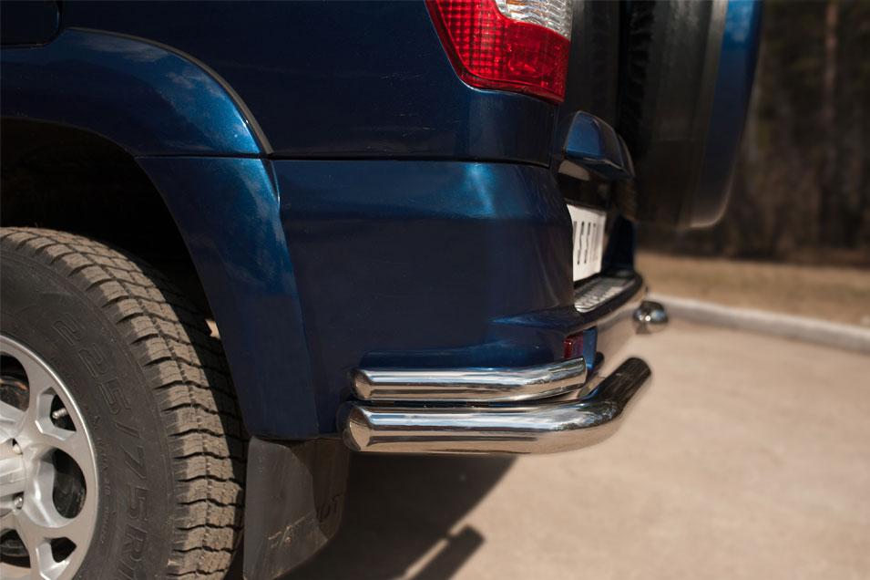 Защита заднего бампера уголки d57/42 для UAZ Patriot 2014, Slitkoff UPZ-002072