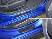 Накладки на пороги (лист зеркальный) 4шт для автомобиля Kia Rio III 2017-