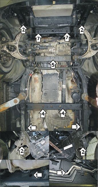 Защита алюминиевая Мотодор (Двигатель, Передний дифференциал, Коробка переключения передач, Радиатор, Раздаточная коробка), 5 мм,  для Dodge Ram 1500  2018- арт. 32911