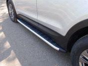 Пороги алюминиевые с пластиковой накладкой (1720 из 2-х мест) для автомобиля Hyundai Santa Fe 2011-2012, TCC Тюнинг HYUNSF11-11AL