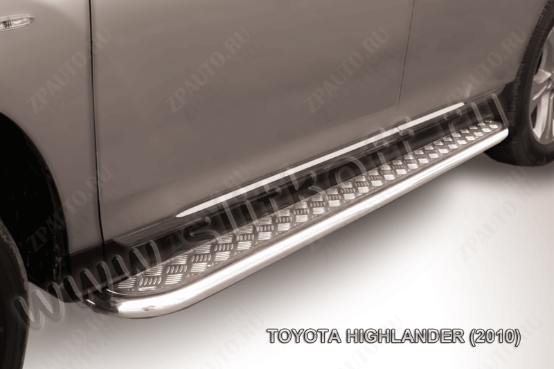 Защита порогов d57 с листом Toyota Highlander (2010-2013) , Slitkoff, арт. THI011
