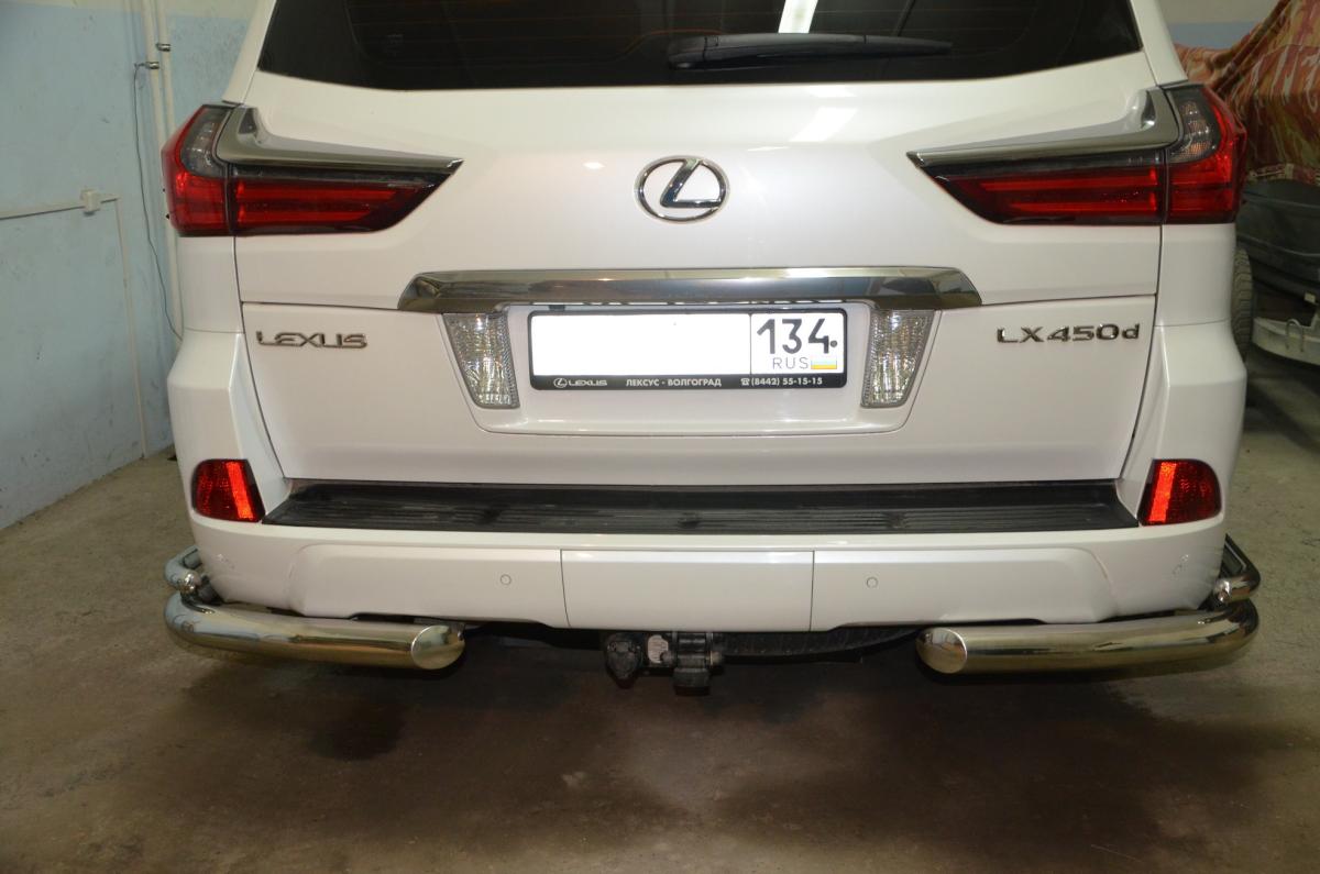 Защита заднего бампера угловая для автомобиля LEXUS LX 450 2016, Россия LLX.450.16.20