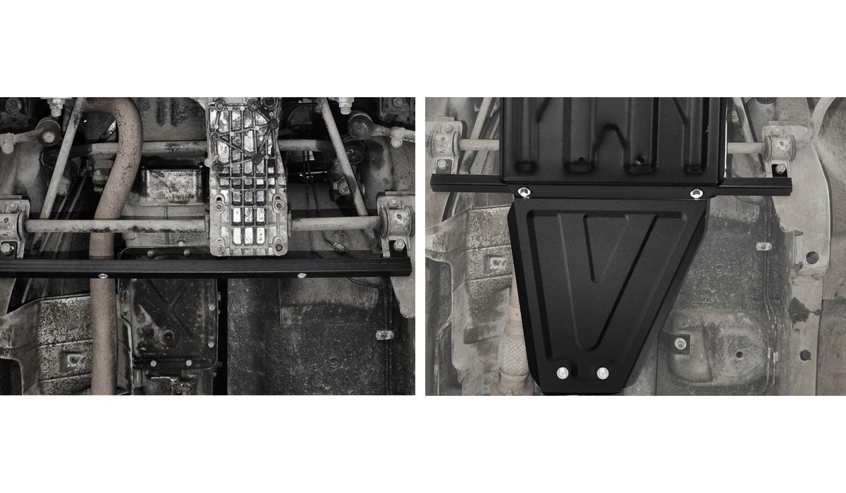 Защита КПП АвтоБроня для Lada Niva Travel (V - 1.7) 2021-н.в., штампованная, сталь 1.8 мм, с крепежом, 111.01014.2