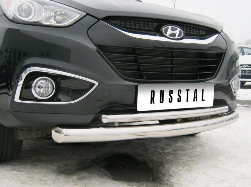 Защита переднего бампера d57/42 для Hyundai ix35, Slitkoff HIZ-000179