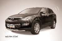 Защита переднего бампера d57+d57 двойная Mazda CX-9 (2006-2012) Black Edition, Slitkoff, арт. MZCX9003BE