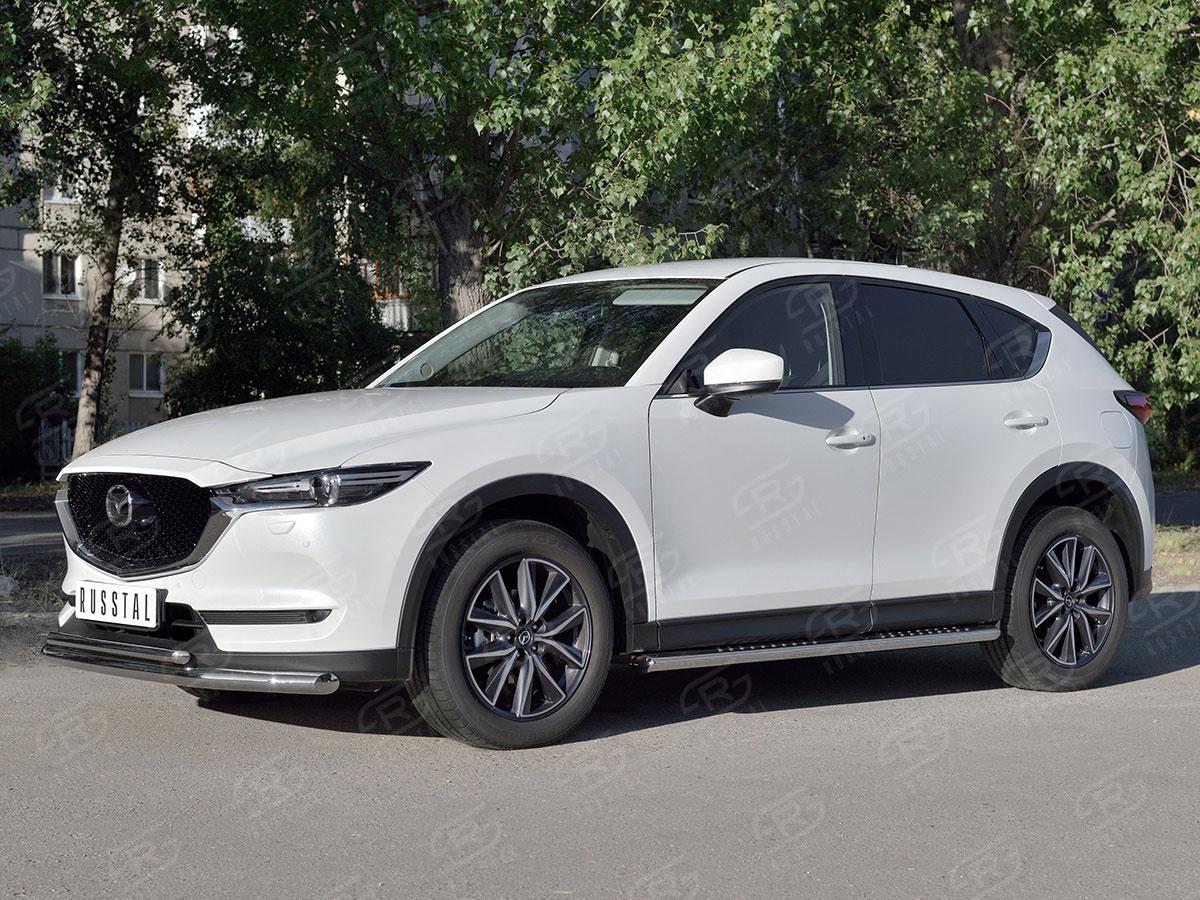 Защита переднего бампера d57/42 Mazda CX-5 2017, Русталь M5Z-002792, Slitkoff