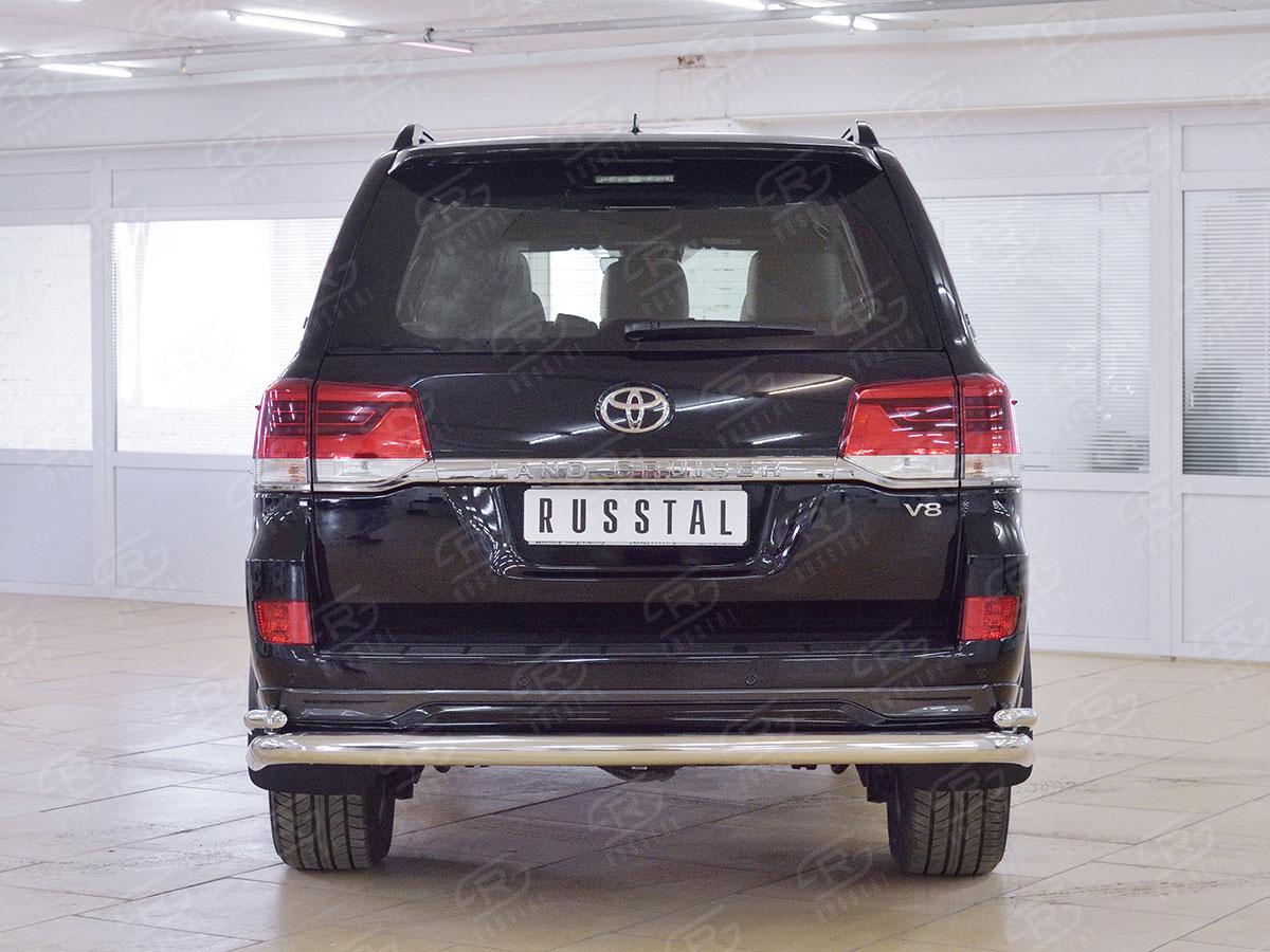 Защита заднего бампера d76/42 уголки Toyota LC 200 Executive 2016, Slitkoff TLCZ-002565