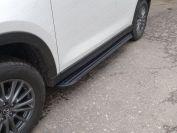Пороги алюминиевые "Slim Line Black" 1720 мм для автомобиля Mazda CX-5 2017-, TCC Тюнинг MAZCX517-30B