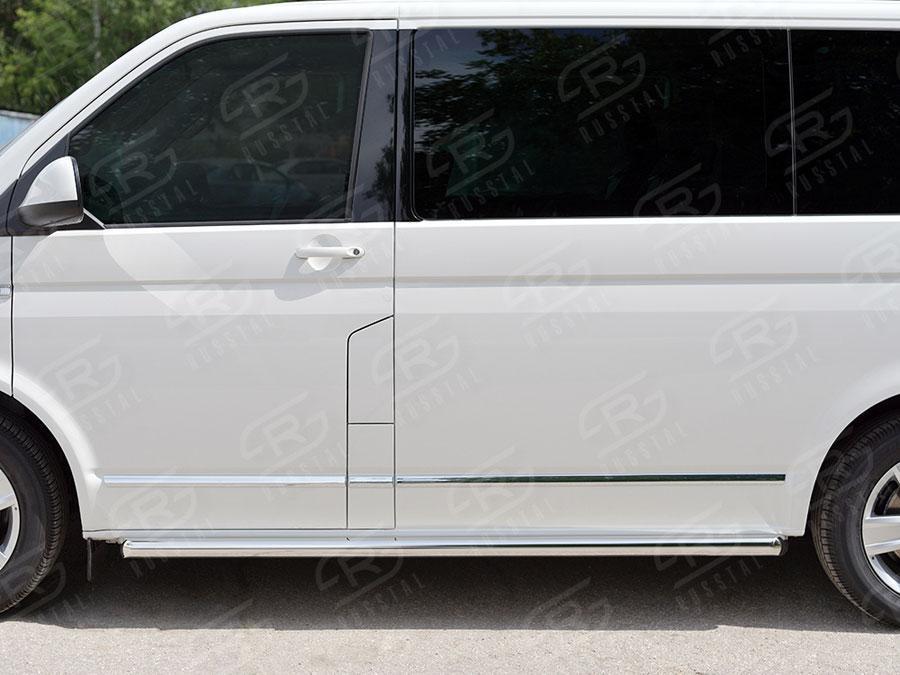 Пороги труба d57 правый вариант 1 Volkswagen Transporter T6 2015 Caravelle/Multivan длинная база, Slitkoff VTCT-0023351
