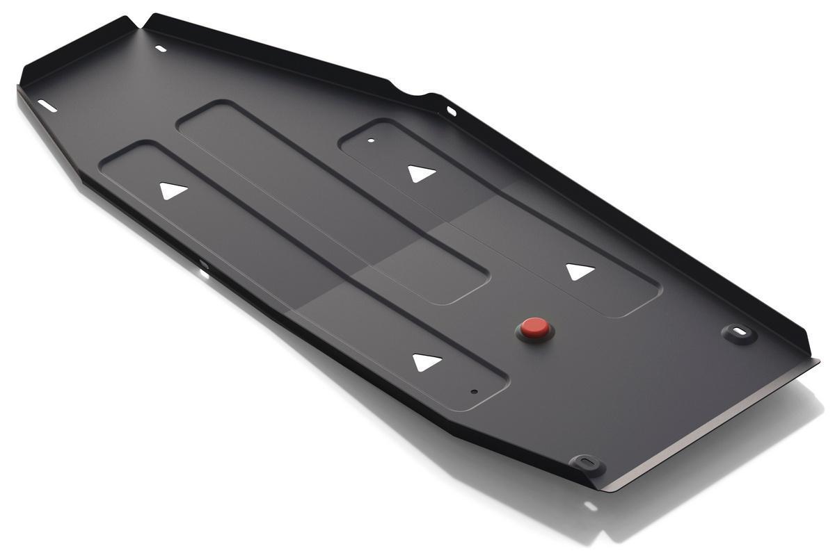 Защита топливного бака АвтоБроня для Changan CS75 (V - 1.8 (163 л.с.)) АКПП 2015-2020, штампованная, сталь 1.8 мм, с крепежом, 111.08906.1