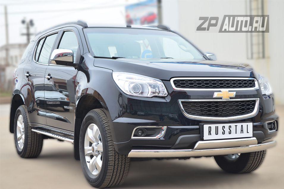 Защита переднего бампера d75х42/75х42 для Chevrolet TrailBlazer 2013, Slitkoff CTRZ-001508