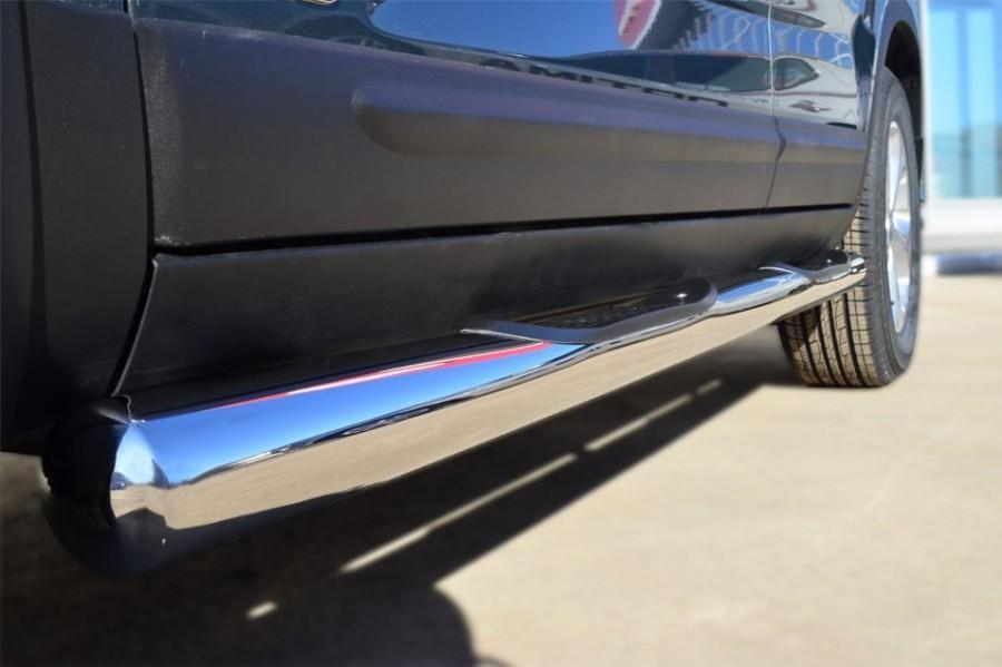 Пороги труба d76 с накладками вариант 3 для KIA Sorento 2013, Slitkoff KIT-0012693