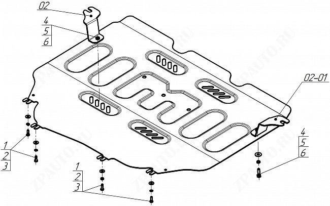 Защита стальная Мотодор (Двигатель, Коробка переключения передач), 2 мм,  Gac Empow  2025- арт. 77807