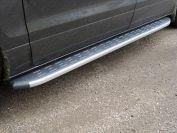 Пороги алюминиевые с пластиковой накладкой (карбон серебро) 2220 мм для автомобиля Hyundai H-1 2018-, TCC Тюнинг HYUNH118-10SL