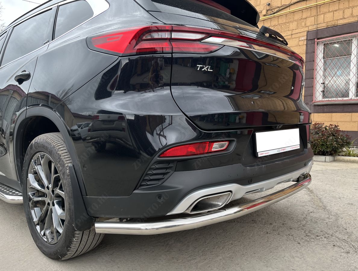 Защита заднего бампера угловая большая для автомобиля CHERY CheryExeed TXL 2020 арт. CHETXL.20.21