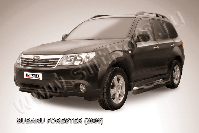 Защита переднего бампера d57 короткая черная Subaru Forester (2007-2013) , Slitkoff, арт. SF013B