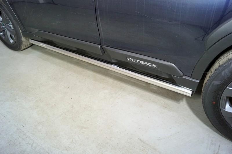 Пороги труба 60,3 мм для автомобиля Subaru Outback 2021- арт. SUBOUT21-27