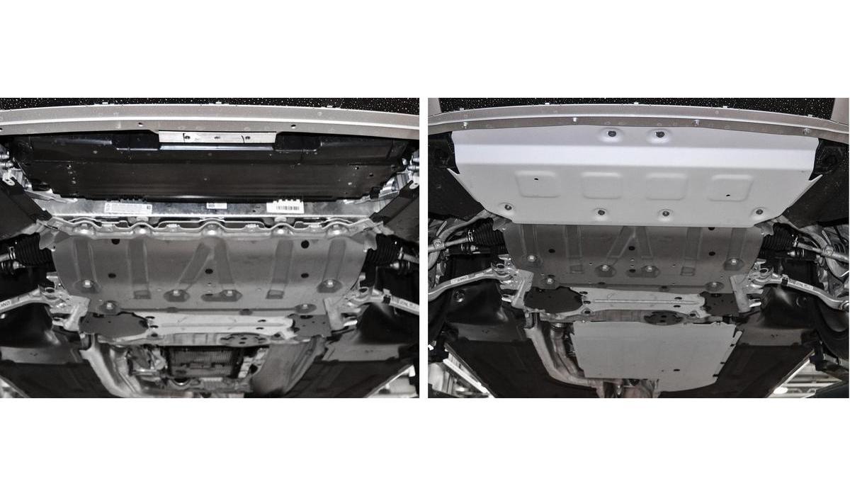 Защита радиатора и КПП Rival для BMW 3 серия VII RWD 2018-н.в., штампованная, алюминий 3 мм, с крепежом, 2 части, K333.0538.1