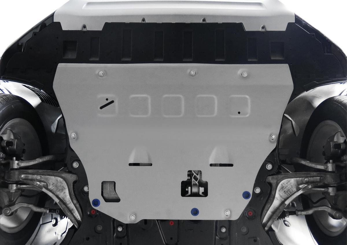 Защита картера и КПП Rival для Volvo S90 II (T5) 2016-н.в., штампованная, алюминий 3 мм, с крепежом, 333.5912.1