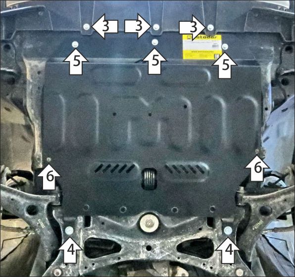 Защита стальная Мотодор (Двигатель, Коробка переключения передач), 2 мм,  Honda Vezel  2021- арт. 70820