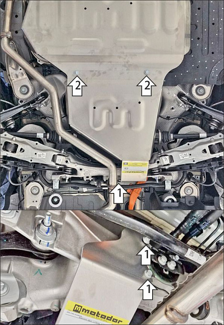 Защита алюминиевая Мотодор (Задний электромотор), 4 мм,  Li L9  2024- арт. 349914
