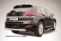 Защита заднего бампера d76 радиусная Toyota Venza (2012-2017) Black Edition, Slitkoff, арт. TVEN010BE