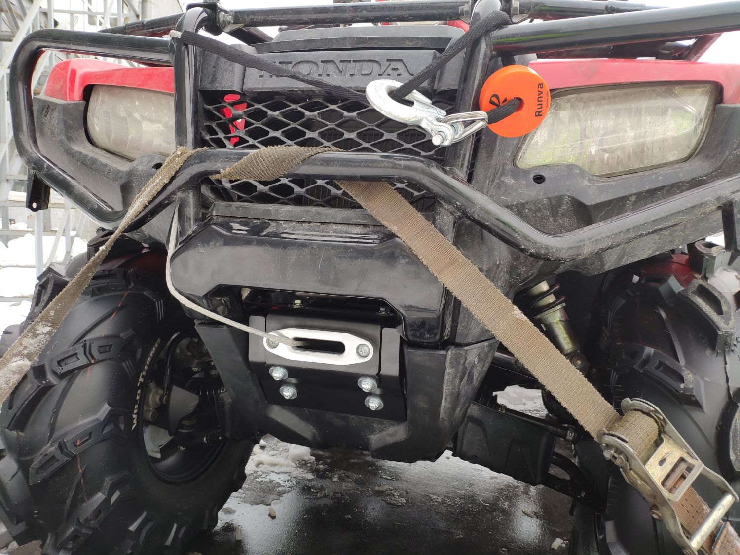 Площадка для крепления лебедки для HONDA TRX500FA6 2018-, сталь 5 мм, STORM, арт. MP 0444