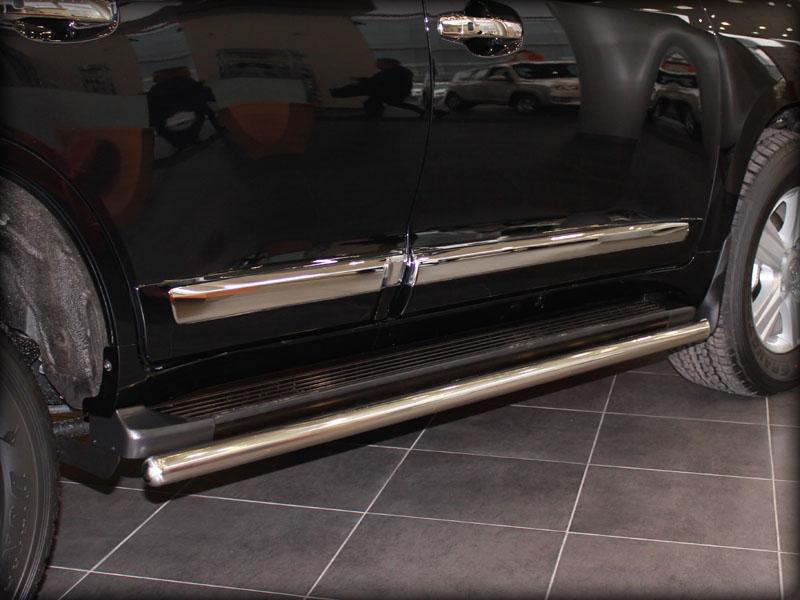 Пороги (обвод штатного порога) d-53 для автомобиля Toyota Land Cruiser 200 2012-2013г.в., Технотек, арт. LCN2012_7