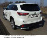 Защита задняя (уголки овальные) 75х42 мм для автомобиля Toyota Highlander 2014-2016, TCC Тюнинг TOYHIGHL14-18