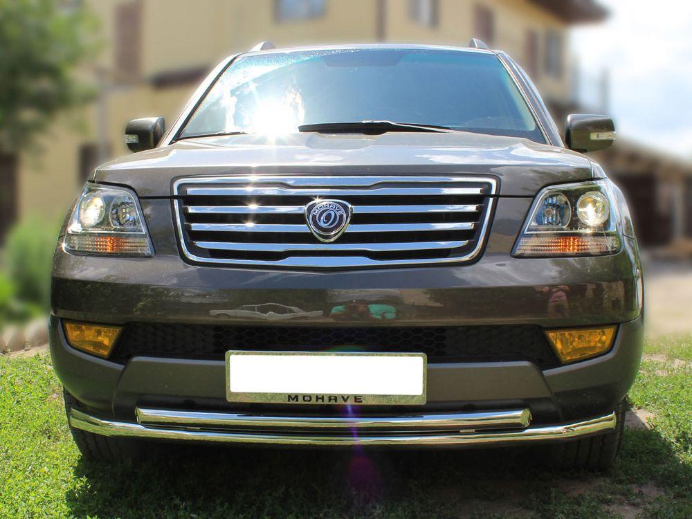 Дуга передняя по низу бампера d-60+53 радиусная двойная для KIA Mohave, Технотек KMV_1.1