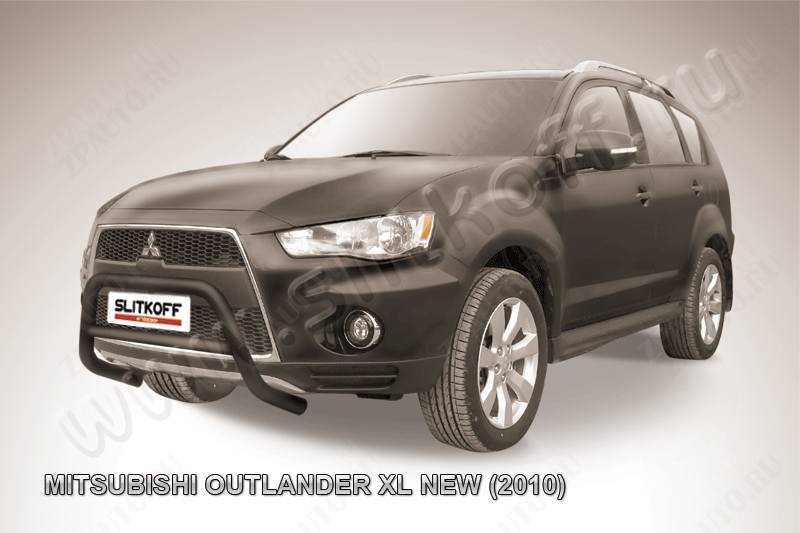 Кенгурятник d57 низкий черные Mitsubishi Outlander XL (2009-2013) , Slitkoff, арт. MXL10-002B