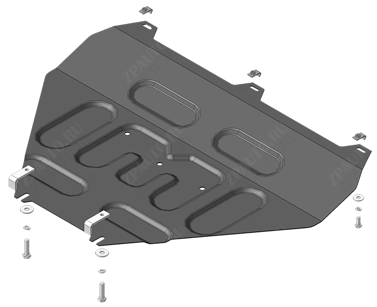 Защита стальная Мотодор (Двигатель), 2 мм, Сталь для Audi Q5 2017- арт. 70103