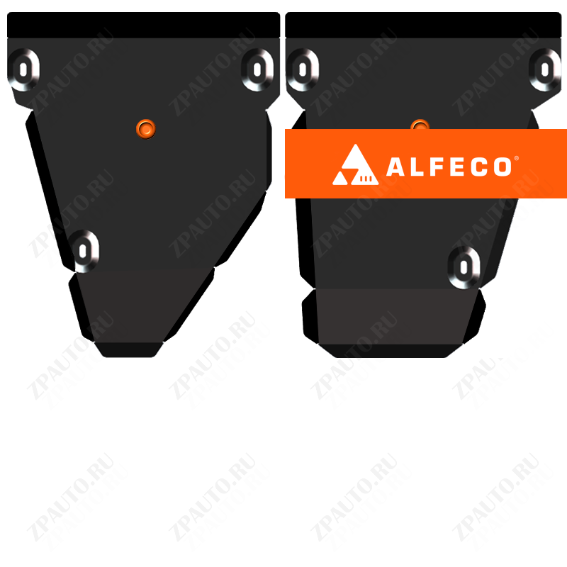 Защита  топливных баков (2 части) Volkswagen Tiguan (NF) 2006-2017 V-all 4WD , ALFeco, сталь 2мм, арт. ALF2641st